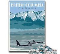 Puzzle per adulti e adolescenti, puzzle British Columbia Canada, gioco impegnativo e gioco educativo per famiglie, per compleanni e Natale (dimensioni 38x26cm)