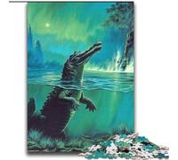 Puzzle per adulti e adolescenti, puzzle "Ci sono coccodrilli sott'acqua" per età 14+, giochi educativi per adulti e adolescenti, opera d'arte regalo 70x100cm