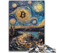 Puzzle per adulti e adolescenti Puzzle Cielo notturno Bitcoin Adatto a partire dai 14 anni Giochi per famiglie Offerta come regalo per tutta la famiglia 26x38cm