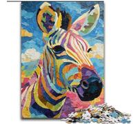 Puzzle per adulti e adolescenti, puzzle colorati a forma di zebra, per giochi educativi, giocattoli, regali di compleanno, decorazioni murali 38x26cm