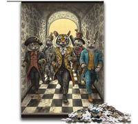 Puzzle per adulti e adolescenti, puzzle con animali da circo, antistress, sfida difficile, con poster abbinato e foglio di quiz, 70x100cm