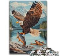 Puzzle per adulti e adolescenti, puzzle con aquila che cattura pesci, giocattoli educativi per l'apprendimento, giochi per famiglie, migliora l'amore tra coppie, 26x38cm