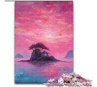 Puzzle per adulti e adolescenti, puzzle con bellissimo cielo rosa dipinto a olio, giocattolo educativo intellettuale decomprimente, regalo di compleanno, regali, arte murale (dimensioni 50x75cm)