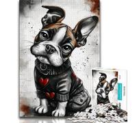 Puzzle per adulti e adolescenti, puzzle con cucciolo di boxer felice, allena il tuo cervello e le tue mani, regali di compleanno unici per bambini dai 14 anni in su, 38x26cm
