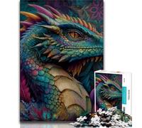 Puzzle per adulti e adolescenti, puzzle con draghi volanti e graffiti per adolescenti, antistress, sfide difficili, regali di Babbo Natale segreto (dimensioni 75x50cm)