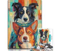 Puzzle per adulti e adolescenti, puzzle con due cani, giocattoli, giochi educativi, antistress, per migliorare l'amore tra coppie (38x26cm)