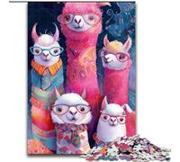 Puzzle per adulti e adolescenti, puzzle con famiglia di alpaca, giocattoli, giochi educativi, decorazioni murali antistress dimensioni 26x38cm