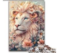 Puzzle per adulti e adolescenti, puzzle con fiori e leone, giocattoli educativi per famiglie, giochi per migliorare l'amore tra coppie, 70x100cm