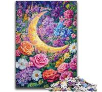 Puzzle per adulti e adolescenti, puzzle con fiori e luna, gioco stimolante per tutti, per donne, regali per uomini, 50x75cm