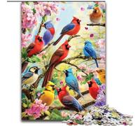 Puzzle per adulti e adolescenti, puzzle con fiori e uccelli, per 14+ anni, gioco stimolante come regalo per tutta la famiglia e gli amici, 50x75cm