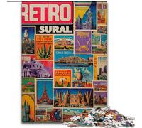 Puzzle per adulti e adolescenti, puzzle con francobolli di Parigi, collage, gioco a quiz, per migliorare l'amore tra coppie dai 14 anni in su (dimensioni 50x75cm)