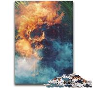 Puzzle per adulti e adolescenti, puzzle con fumo, teschio, cervello, sfida di intelligenza, giocattoli avvincenti, regalo di compleanno, regali, arte murale 50x75cm