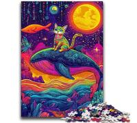 Puzzle per adulti e adolescenti, puzzle con gatti e balene, gioco stimolante, giocattoli, offerte come regali per tutta la famiglia, dai 14 anni in su, 26x38cm