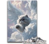 Puzzle per adulti e adolescenti, puzzle con gatto con le ali, gioco a quiz per migliorare l'amore tra coppie, dai 14 anni in su, 50x75cm
