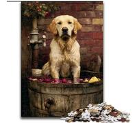 Puzzle per adulti e adolescenti, puzzle con Golden Retriever felice, giocattoli per l'intrattenimento della famiglia, ideali come regalo per tutta la famiglia, 50x75cm