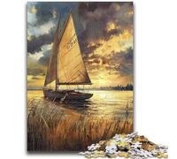 Puzzle per adulti e adolescenti, puzzle con grande barca a vela sul lago, giocattoli, giochi educativi, decorazioni per la casa e regali unici, antistress, 50x75cm
