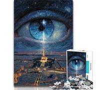 Puzzle per adulti e adolescenti, puzzle con la Torre Eiffel negli occhi, giocattoli, giochi educativi, antistress, per migliorare l'amore tra coppie (75x50cm)