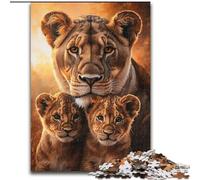Puzzle per adulti e adolescenti, puzzle con leone della savana africana, giocattoli educativi per l'apprendimento, giochi per famiglie, regali per amici e parenti, 26x38cm