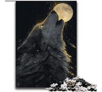 Puzzle per adulti e adolescenti, puzzle con lupo che ulula, gioco a quiz, ideale come regalo per tutta la famiglia, 70x100cm
