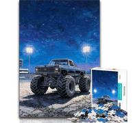 Puzzle per adulti e adolescenti, puzzle con monster truck psichedelico, aiuta il cervello a esercitare i giocattoli avvincenti per coltivare la pazienza, collezione di artisti, belle arti (75x50cm)