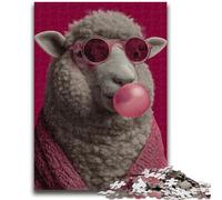 Puzzle per adulti e adolescenti, puzzle con pecore che soffiano palloncini, adatti dai 14 anni in su, giochi per famiglie, ideali come regalo per tutta la famiglia, 50x75cm