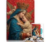 Puzzle per adulti e adolescenti, puzzle con ritratto di Maria, la madre, giocattoli, giochi educativi, antistress, per rafforzare l'amore tra coppie (75x50cm)