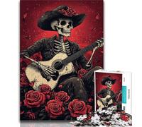 Puzzle per adulti e adolescenti,puzzle con scheletro che suona il pianoforte,aiuta il cervello a esercitare i giocattoli avvincenti per coltivare la pazienza,collezione di artisti,belle arti (75x50cm)