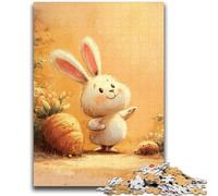 Puzzle per adulti e adolescenti, puzzle con simpatico coniglio, gioco a quiz, ideale come regalo per tutta la famiglia, 26x38cm