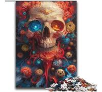 Puzzle per adulti e adolescenti, puzzle con teschio psichedelico, giocattoli educativi per l'apprendimento, giochi per famiglie, migliora l'amore tra coppie, 70x100cm