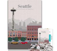 Puzzle per adulti e adolescenti, puzzle con viaggio a Seattle, gioco educativo per famiglie, decorazione da parete, regali unici per compleanno e Natale (38x26cm)