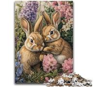 Puzzle per adulti e adolescenti, puzzle "Conigli nel giardino", gioco a quiz, ideale come regalo per tutta la famiglia, 50x75cm