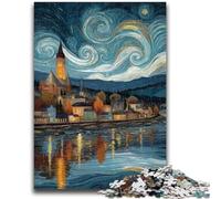 Puzzle per adulti e adolescenti,puzzle da 1000 pezzi,cielo notturno,città,paesaggio urbano,giocattoli per l'intrattenimento della famiglia,ideali come regali per tutta la famiglia,dai 14 anni in su