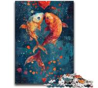 Puzzle per adulti e adolescenti, puzzle da 1000 pezzi, coppia di koi, per bambini dai 14 anni in su, interessanti regali per ridurre lo stress per amici e familiari, 50x75cm