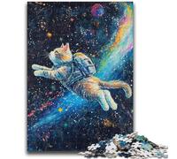 Puzzle per adulti e adolescenti, puzzle da 1000 pezzi, gatto nello spazio, per bambini dai 14 anni in su, interessanti regali per ridurre lo stress, per amici e familiari, 26x38cm
