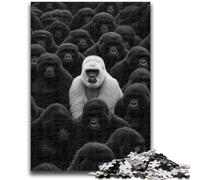 Puzzle per adulti e adolescenti, puzzle da 1000 pezzi in bianco e nero con scimpanzé per 14+ anni, difficile da completare ma divertente e umoristico, regalo di compleanno 50x75cm