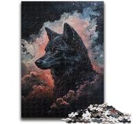 Puzzle per adulti e adolescenti, puzzle da 1000 pezzi, lupo cosmico, giocattoli educativi per l'apprendimento, giochi per famiglie, migliora l'amore tra coppie, 38x26cm