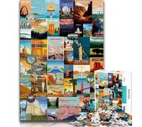 Puzzle per adulti e adolescenti, puzzle da viaggio nel mondo, gioco stimolante, ideale come regalo per tutta la famiglia (38x26cm)