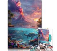 Puzzle per adulti e adolescenti, puzzle del mondo marino, giocattoli per l'intrattenimento della famiglia con poster abbinato e foglio di quiz (75x50cm)