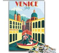 Puzzle per adulti e adolescenti, puzzle di Venezia, città d'Italia, viaggio, gioco stimolante e gioco per famiglie con pezzi completamente interconnessi e di forma casuale (38x52cm), 1000 pezzi