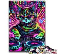 Puzzle per adulti e adolescenti, puzzle DJ Cat Brain Intelligence Challenge, giocattoli avvincenti, regalo divertente per età 14+ 50x75cm