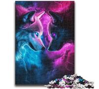 Puzzle per adulti e adolescenti Puzzle Due lupi Sfida di intelligenza cerebrale Giocattoli avvincenti Regalo divertente per età 14+ 26x38cm