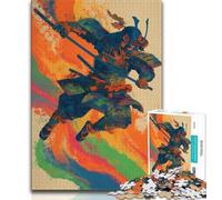 Puzzle per adulti e adolescenti puzzle giapponesi sui guerrieri ninja per adulti con poster abbinato e foglio di quiz per bambini dai 14 anni in su 75x50cm