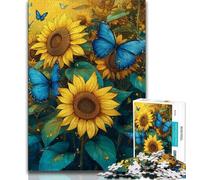 Puzzle per adulti e adolescenti, puzzle girasole e farfalla, giocattolo educativo intellettuale decomprimente, regalo di compleanno, 75x50cm