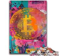 Puzzle per adulti e adolescenti, puzzle, graffiti, Bitcoin, giochi impegnativi, giocattoli, offerte come regali per tutta la famiglia, dai 14 anni in su, 26x38cm