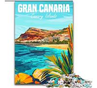 Puzzle per adulti e adolescenti, puzzle Gran Canaria, isole Canarie, antistress, sfida difficile, regali di Babbo Natale segreto per bambini dai 14 anni in su, 50x75cm