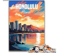 Puzzle per adulti e adolescenti, puzzle Hawaii Honolulu, antistress, sfida difficile, regali di Babbo Natale segreto per età dai 14 anni in su, 70x100cm