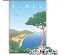 Puzzle per adulti e adolescenti, puzzle Italia, giochi educativi, decorazione per la casa, ideale come regalo per tutta la famiglia, 50x75cm