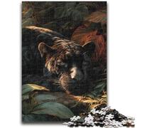 Puzzle per adulti e adolescenti, puzzle Jungle Wild Black Panther per età 14+, gioco intellettuale, regali di compleanno per Natale, 50x75cm