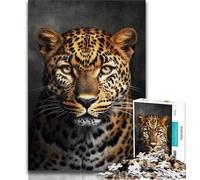 Puzzle per adulti e adolescenti, puzzle leopardo, gioco educativo per famiglie, adatto per la decorazione della scrivania (75x50cm)