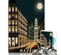 Puzzle per adulti e adolescenti, puzzle Madrid, Spagna, viaggio, gioco stimolante, ideale come regalo per tutta la famiglia (75x50cm)